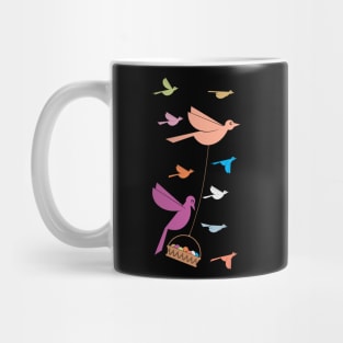 Colorfull Bird Family Flying Mug